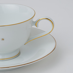 カップ＆ソーサー　2客セット　ゴールドライン 詳細画像